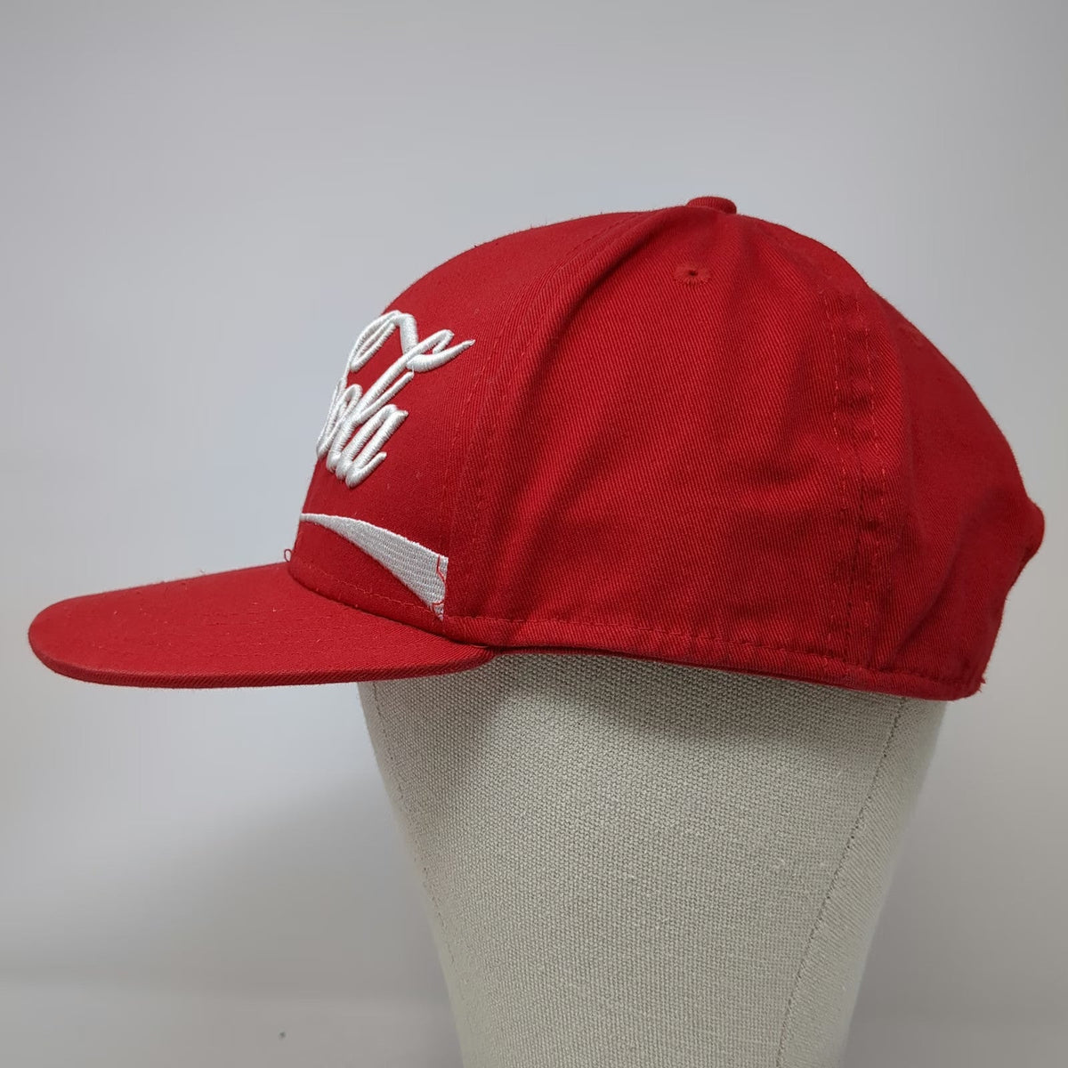 Coca-Cola Snapback Hat Red One Size Embroidered Logo Script Ribbon Cotton Cap