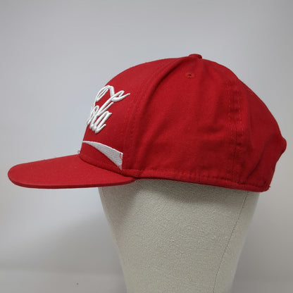 Coca-Cola Snapback Hat Red One Size Embroidered Logo Script Ribbon Cotton Cap