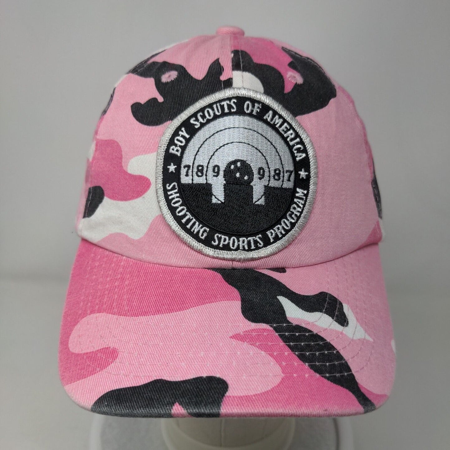 Boy Scouts Of America Patch Slideback Hat Pink Camo OSFA Adjustable