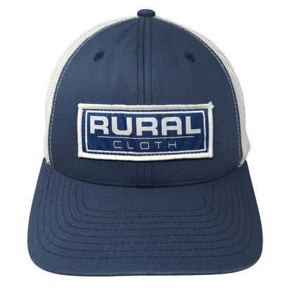 Rural Cloth Patch Snapback Mesh Back Trucker Hat Blue One Size Yupoong