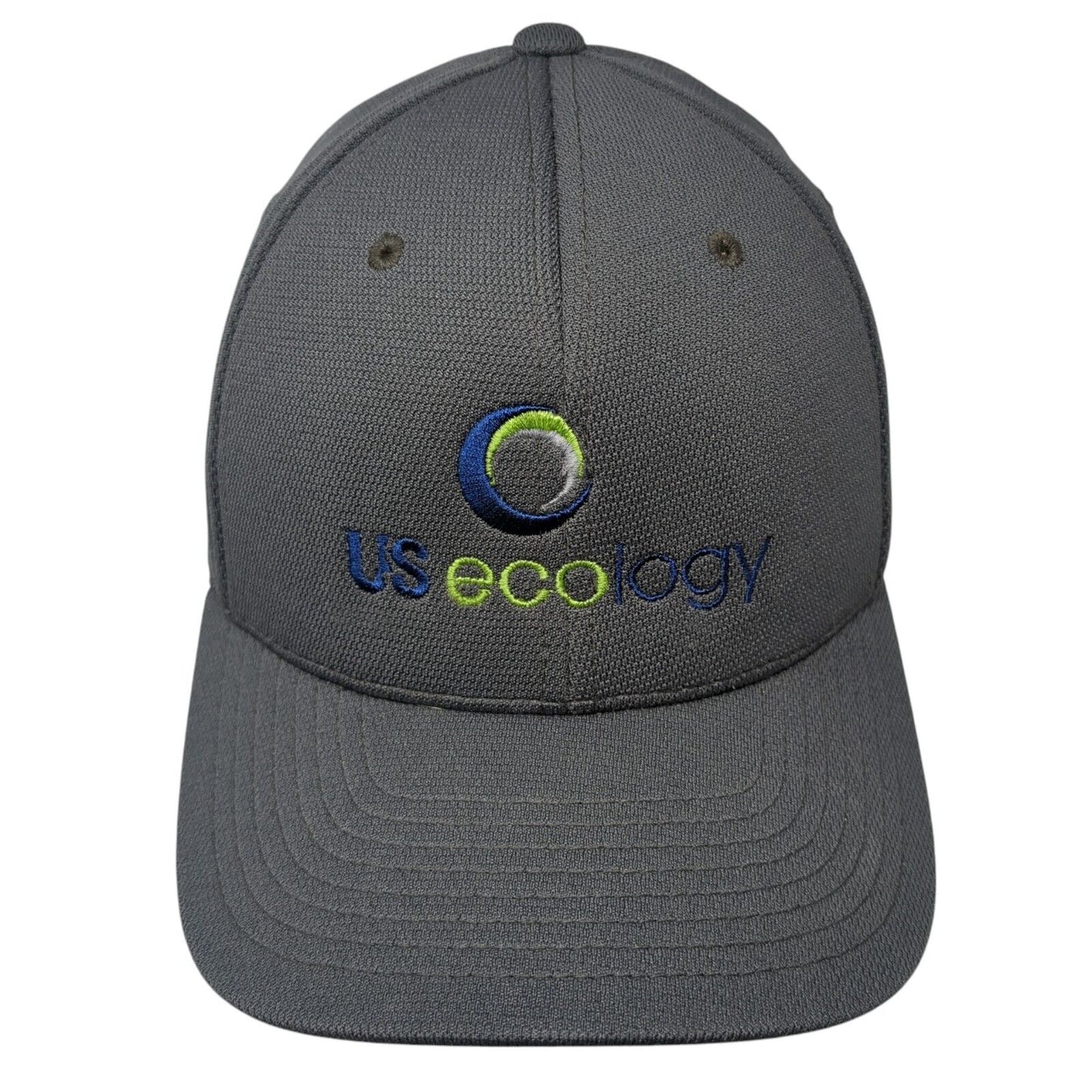 US Ecology Fitted Hat Gray S/M Flexfit Embroidered Sport-Tek 6 Panel