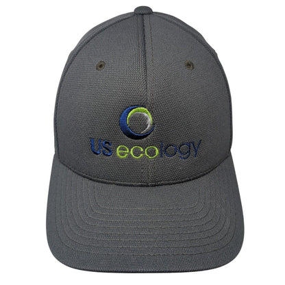 US Ecology Fitted Hat Gray S/M Flexfit Embroidered Sport-Tek 6 Panel