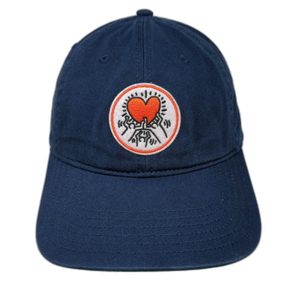 Mad Engine Keith Haring Heart Blue Baseball Cap One Size Cotton Slideback Hat