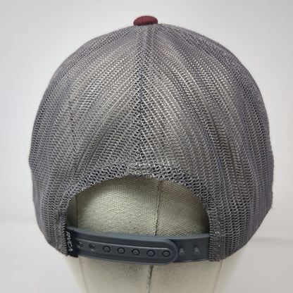 RVCA Trucker Hat Gray Red One Size Snapback Mesh Back Logo Patch Mid Fit Skate