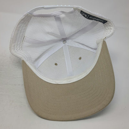 Richardson Trucker Hat Beige One Size Builders FirstSource Leather Patch Mesh