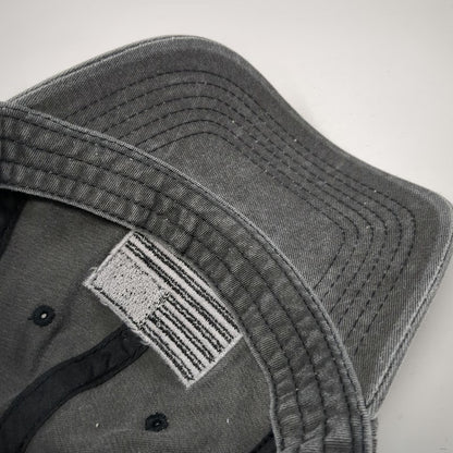 DPC Baseball Cap Gray One Size Monochrome American Flag Patch 6-Panel Cotton Hat