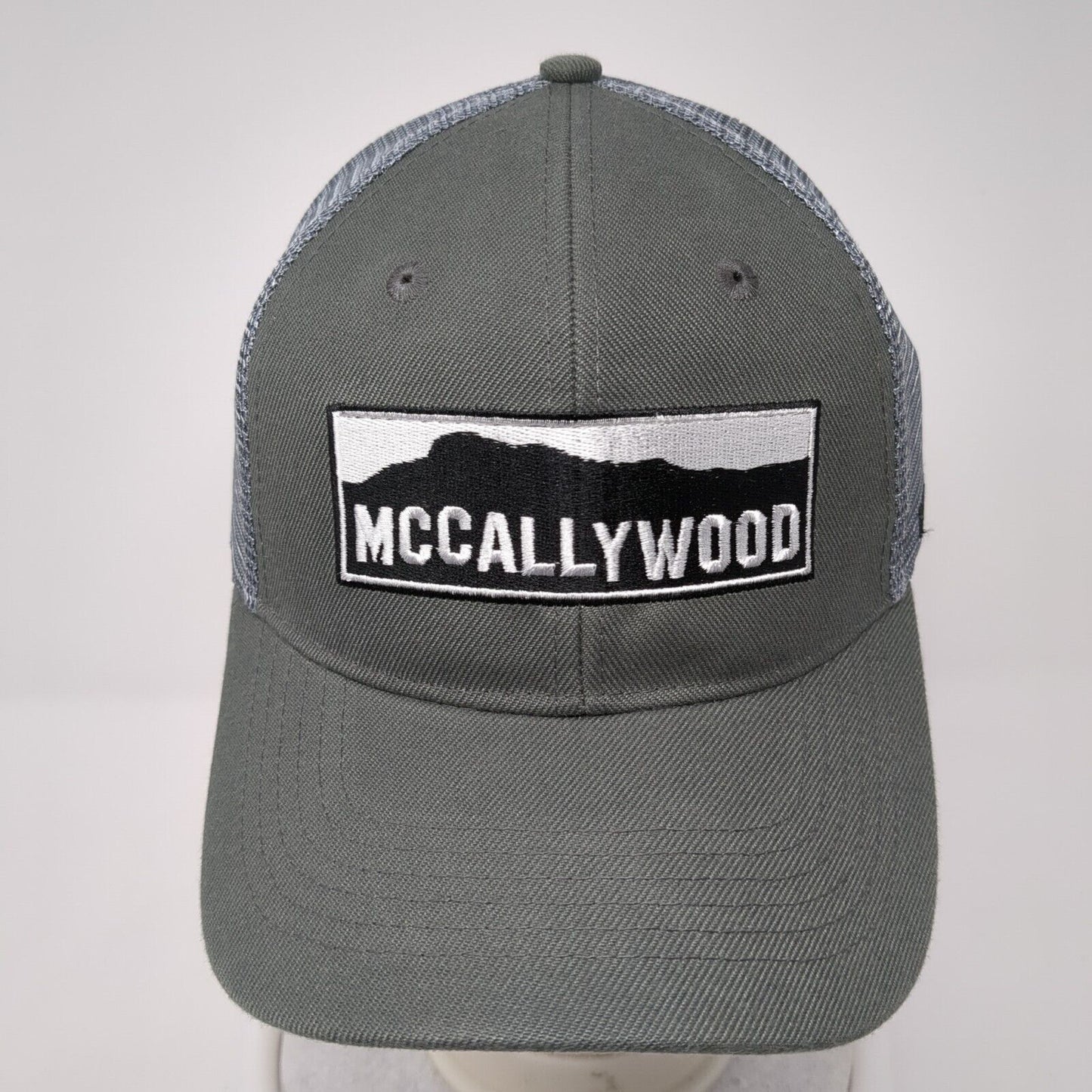 McCally Wood Snapback Trucker Hat Gray One Size Adjustable Mesh Back Vie Gear