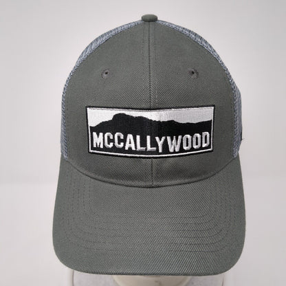 McCally Wood Snapback Trucker Hat Gray One Size Adjustable Mesh Back Vie Gear