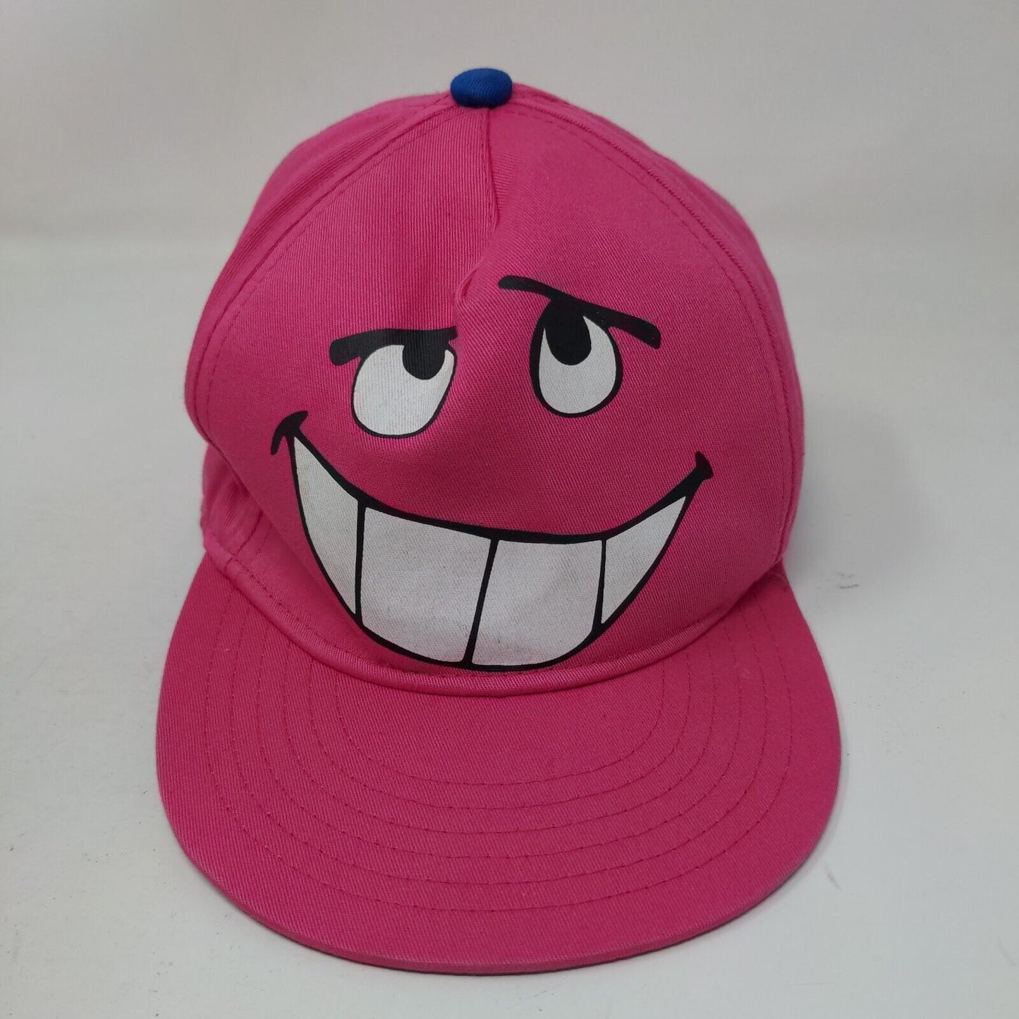 Smiley Funny Face Kids Fitted Hat Pink 3-6 Years Old Vented Holes Emoji H&M