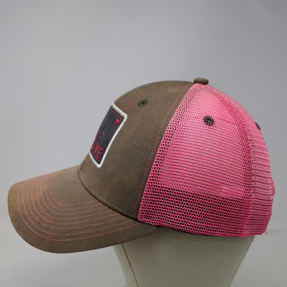 Ouray Sportswear Alaska Love Trucker Hat Brown Pink One Size Heart Patch