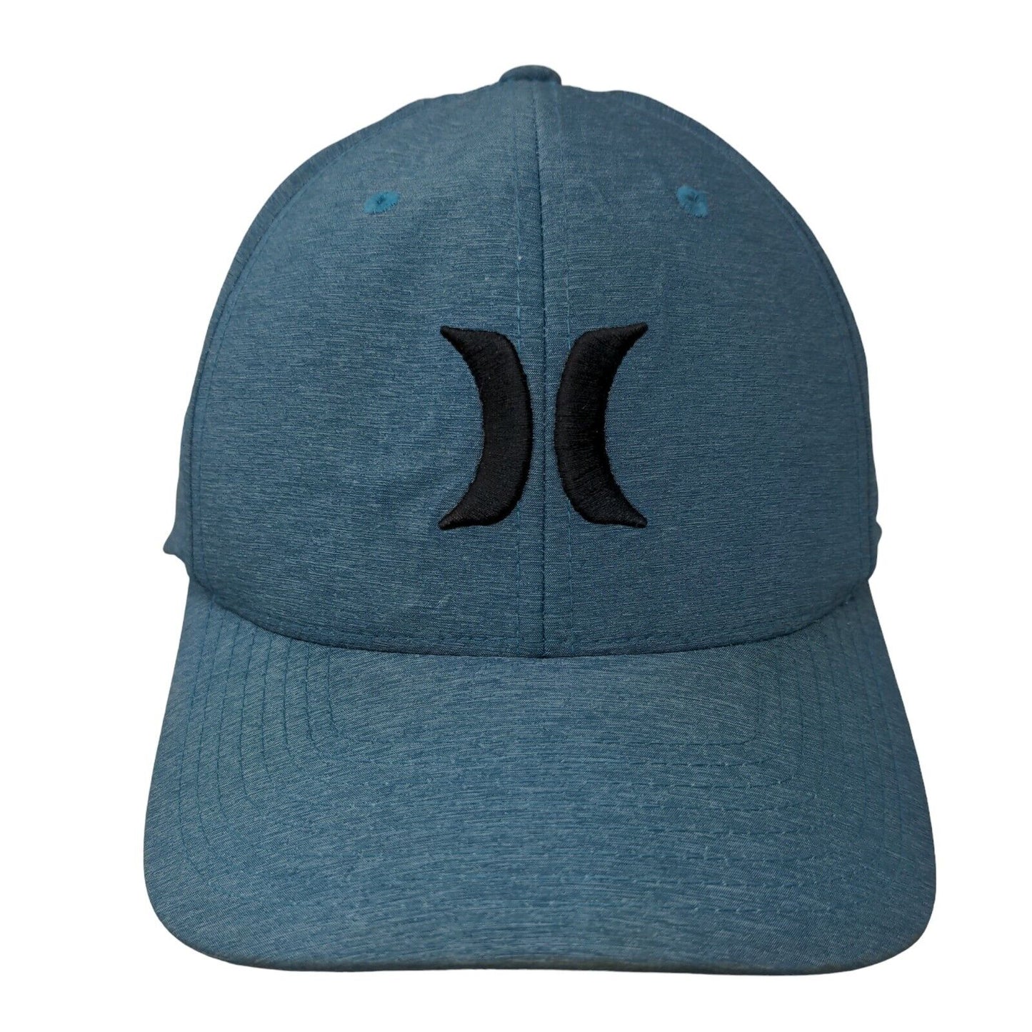 Hurley Fitted Hat Blue L/XL Embroidered Logo 6 Panel Flexfit Yupoong