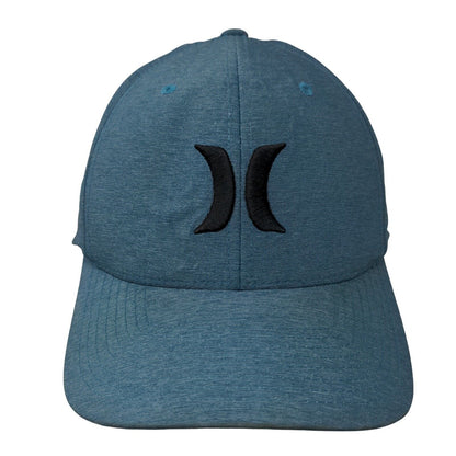 Hurley Fitted Hat Blue L/XL Embroidered Logo 6 Panel Flexfit Yupoong