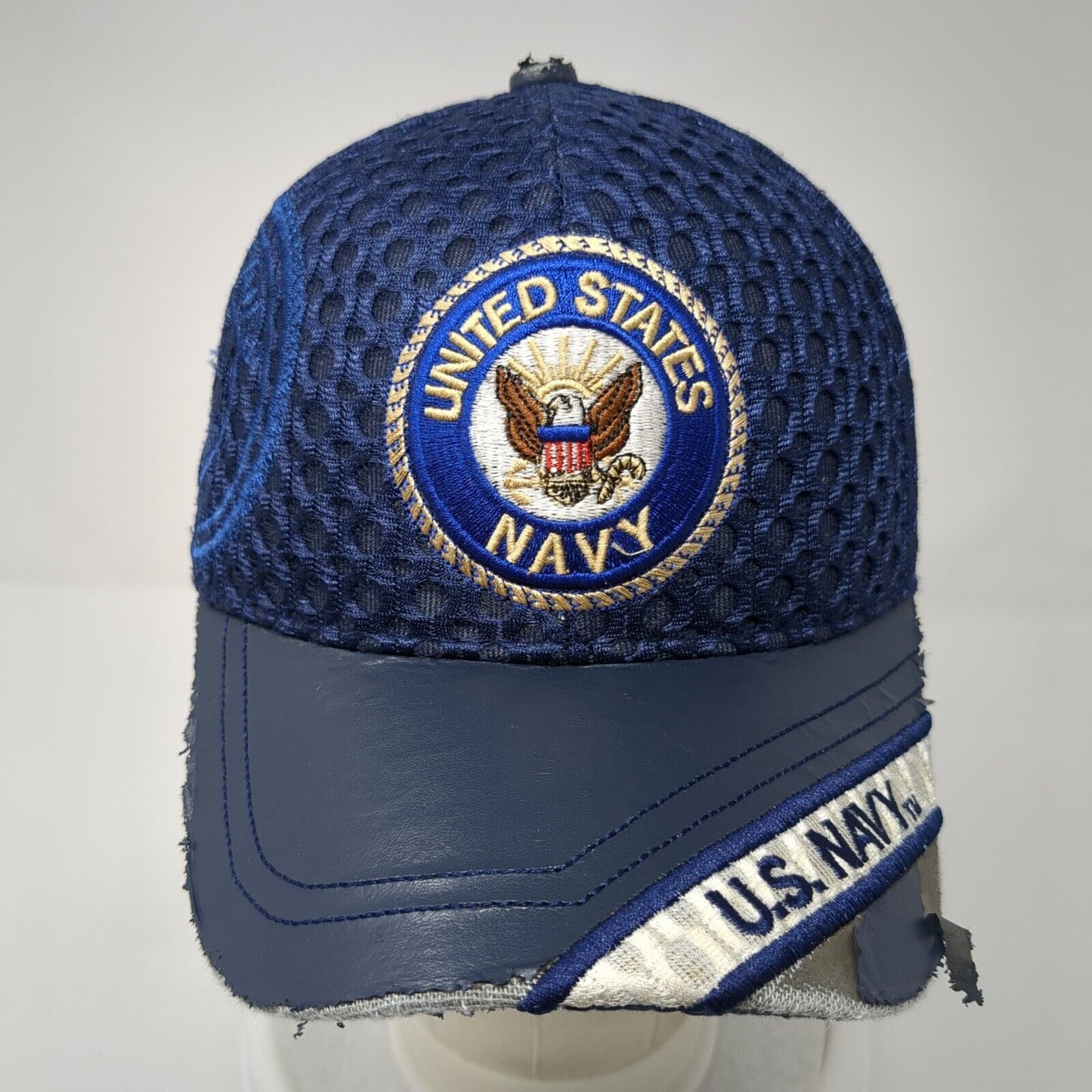 United States Navy Strapback Hat Blue One Size Adjustable Embroidered