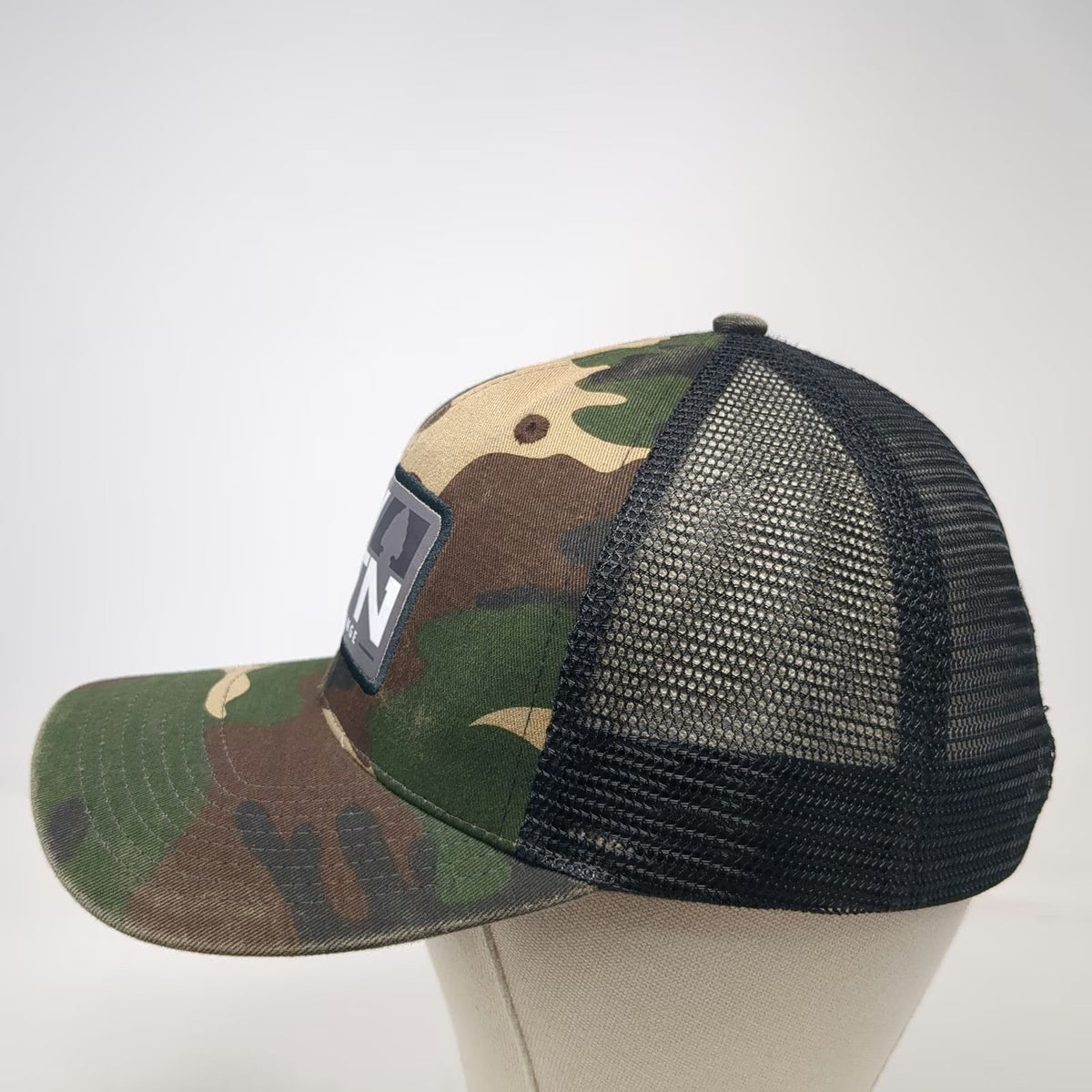 NW MTN Challenge Green Black Brown Mesh Camo One Size Trucker Hat Snapback
