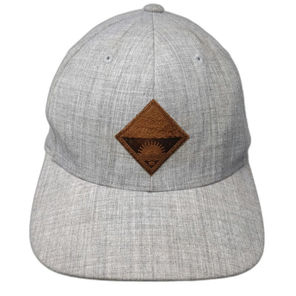 Flexfit Baseball Cap Gray M Heathered Fabric Sun Patch Structured Fitted Hat