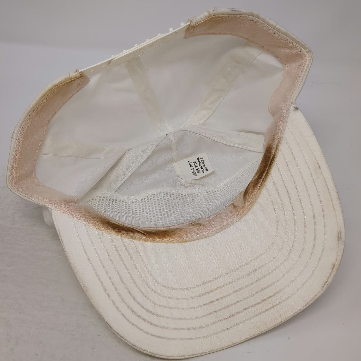 Size-A-Just 5 Panel White One Size Miller Beer Logo Snapback Hat Made In USA