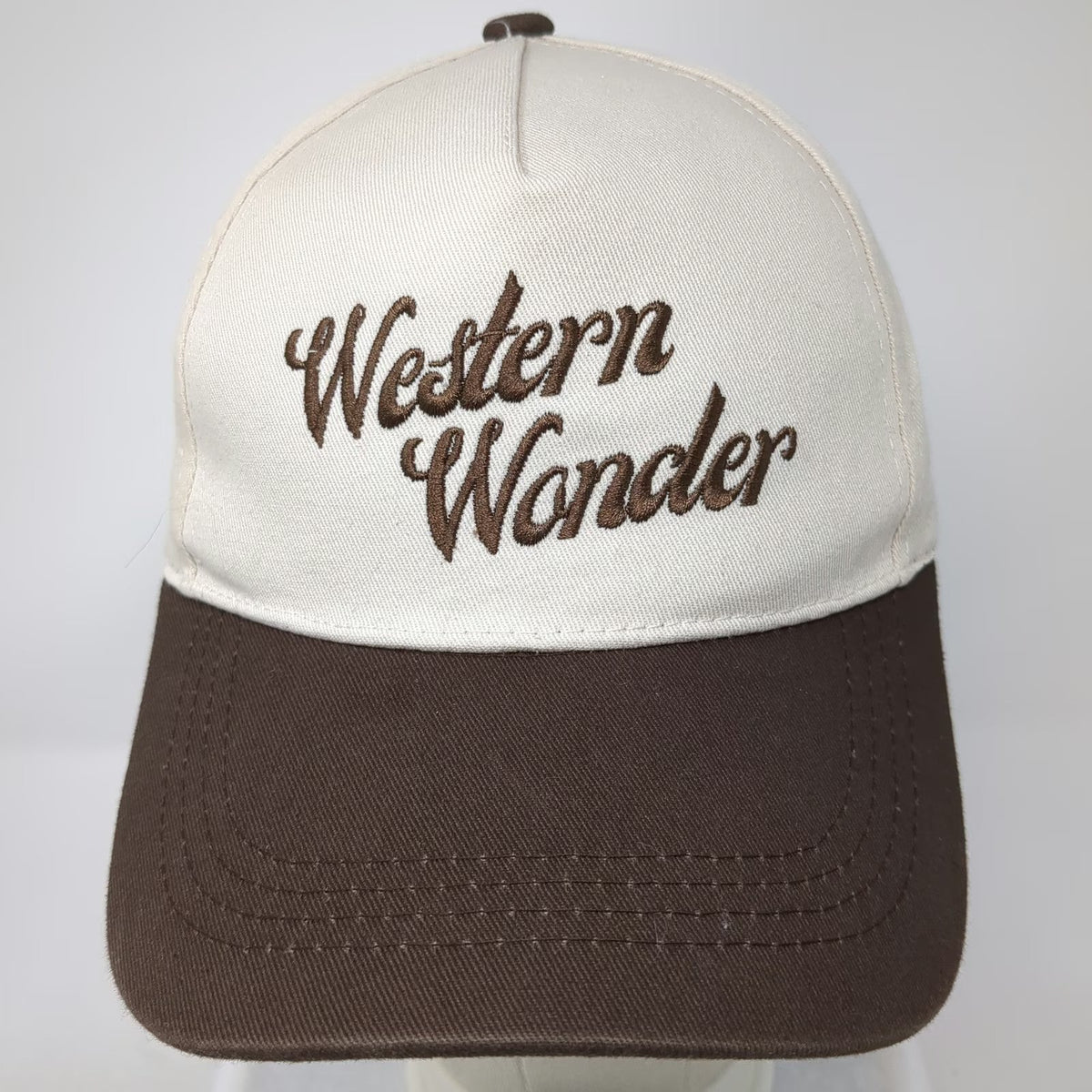 Danumei 5 Panel Brown One Size Western Wonder Embroidery Snapback Cotton Hat
