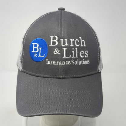 Burch & Liles Snapback Trucker Hat Gray One Size Mesh Back Outdoor Cap
