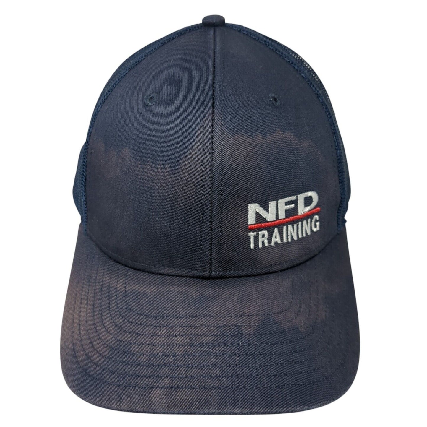 NFD Training Snapback Trucker Hat Blue One Size Mesh Back Embroidered