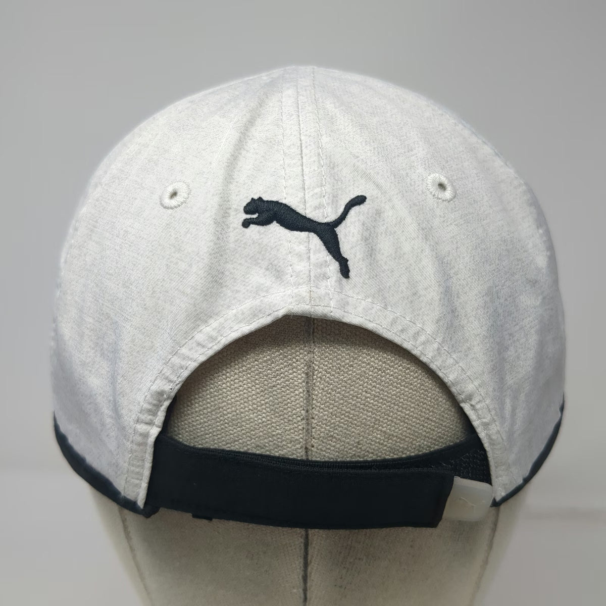 Puma Baseball Cap Gray Black Pink One Size Cat Logo Strapback Curved Brim Hat