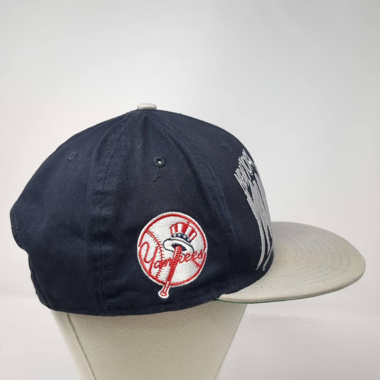 New Era New York Yankees MLB Snapback Hat Blue L Flat Brim Green Undervisor Gray