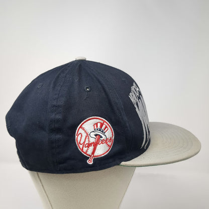New Era New York Yankees MLB Snapback Hat Blue L Flat Brim Green Undervisor Gray