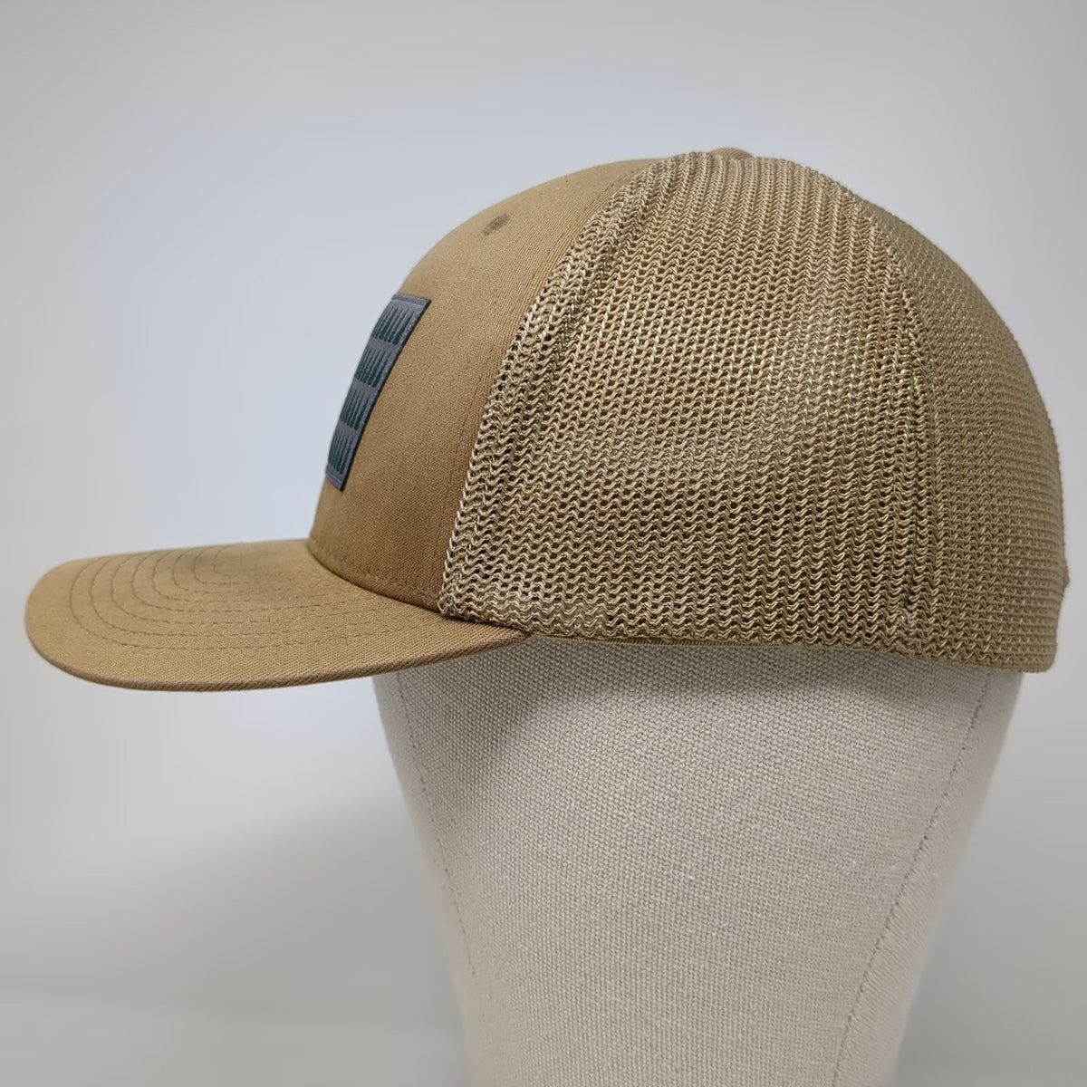 Columbia Baseball Cap Brown One Size Fitted Mesh Evergreen Tree Flag Patch Hat