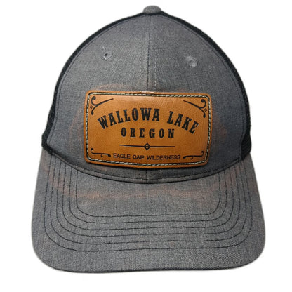 Voodoo Headwear Gray Trucker Hat OSFM Wallowa Lake Oregon Eagle Cap Mesh Back