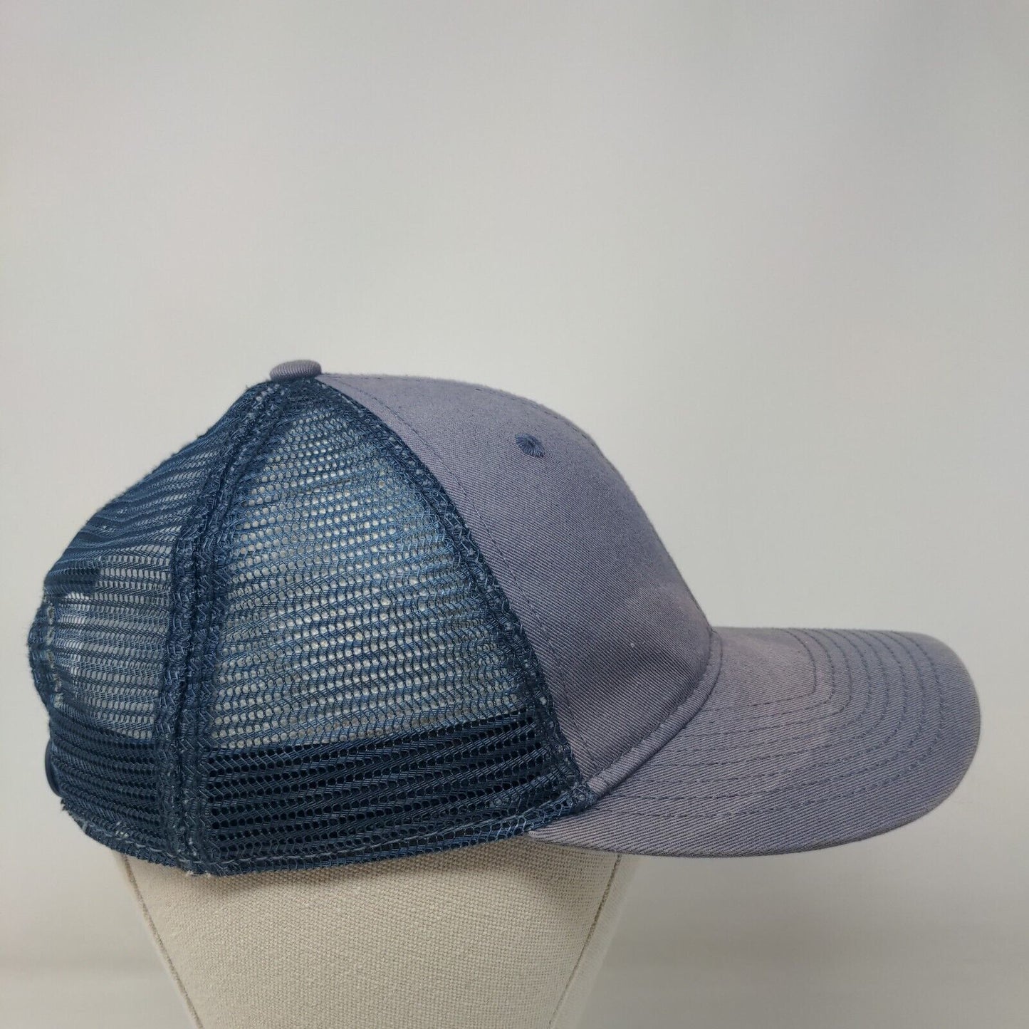 USA Flag Embroidered Snapback Trucker Hat Blue One Size Embroidered Mesh Back