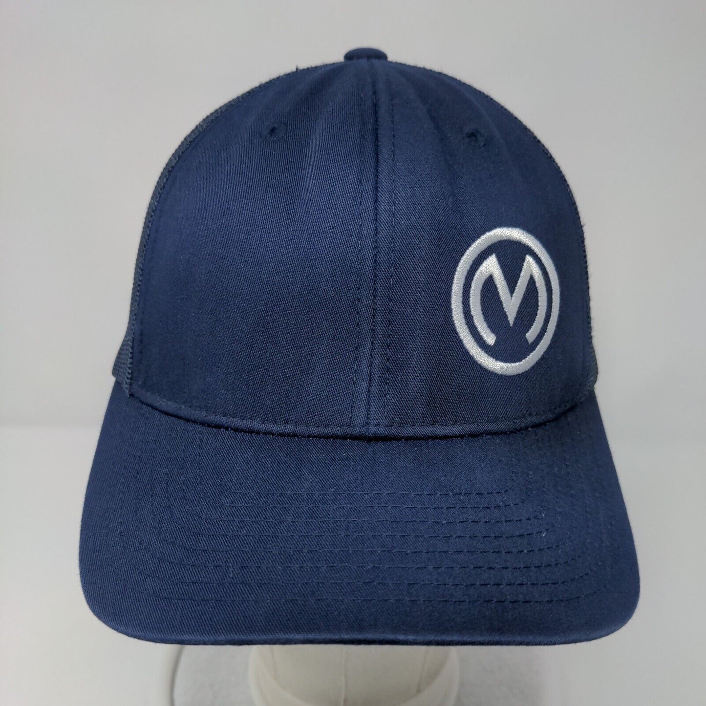Sport-Tek Snapback Mesh Back Trucker Hat Blue OSFA Embroidered Logo