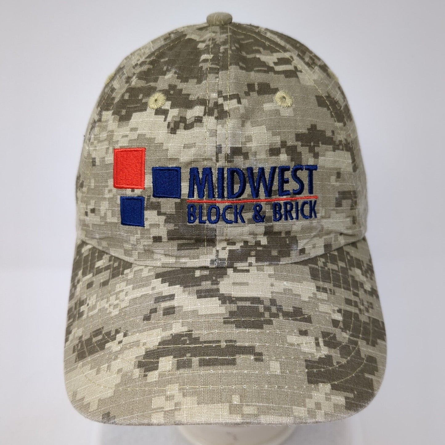 Midwest Block & Brick Strapback Hat Camouflage One Size Adjustable Embroidered