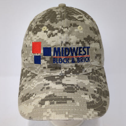 Midwest Block & Brick Strapback Hat Camouflage One Size Adjustable Embroidered