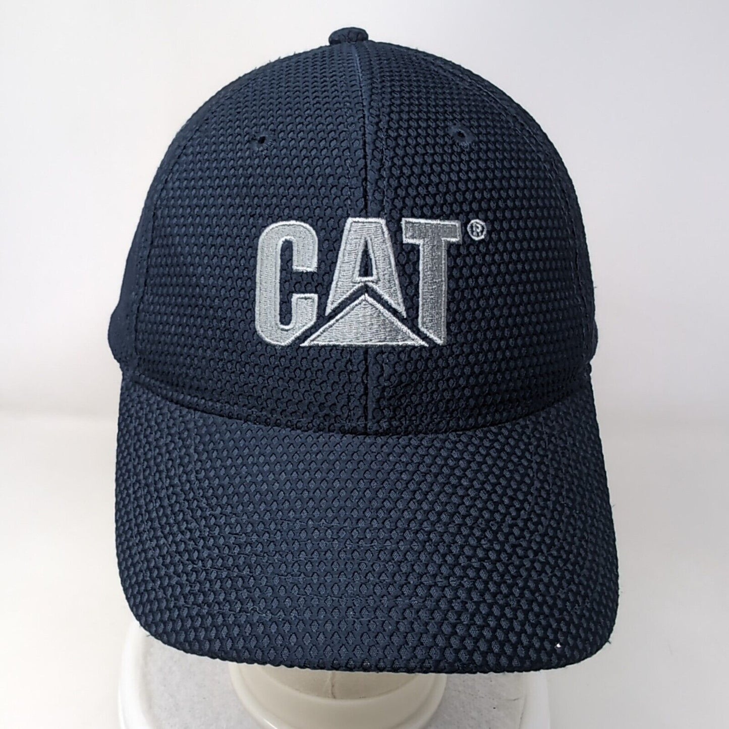 CAT Snapback Hat Blue One Size Adjustable Vented Holes 6 Panel Polyester