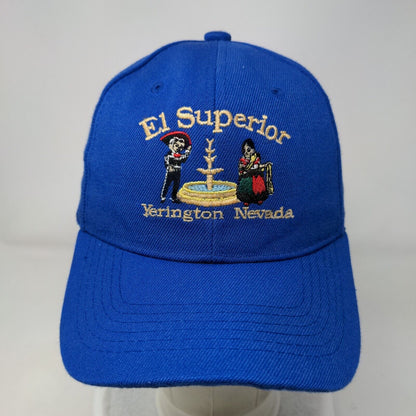 El Superior Yerington Nevada Strapback Hat Blue OSFA Adjustable Embroidered