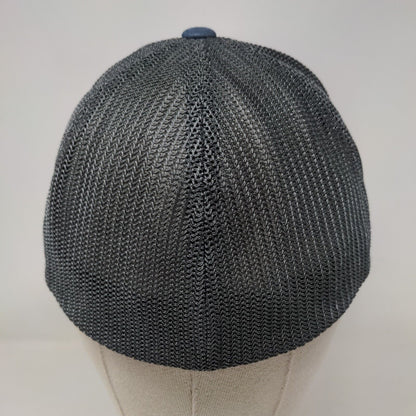 Front Runner Leather Patch Fitted Mesh Back Trucker Hat Blue One Size
