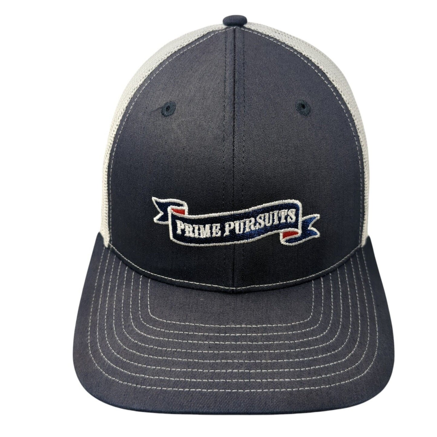 Prime Pursuits Snapback 112 Trucker Hat Blue OS Adjustable Mesh Back Richardson