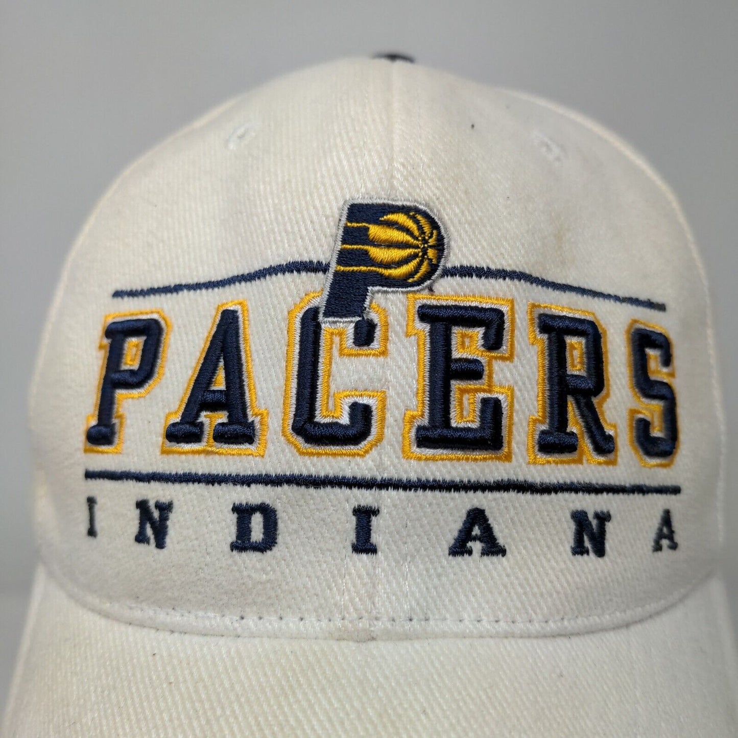 NBA Elevation Men's Strapback Hat Cream Size OSFA Embroidered Indiana Pacers