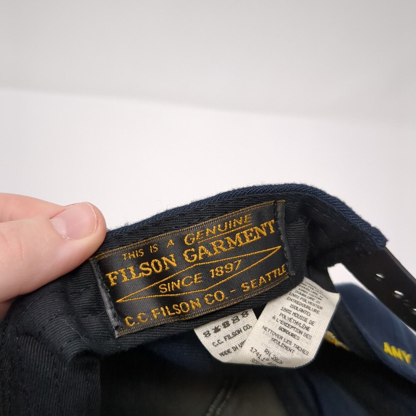 Vintage Filson Snapback Trucker Hat Blue OSFA Embroidered Logo