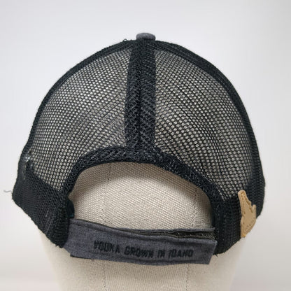 44 North Baseball Cap Gray One Size Mesh Back Leather Patch Idaho Vodka Hat