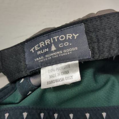 Territory Run Co 5 Panel Green One Size Hat 4FRNT Orange Logo Mesh Slideback