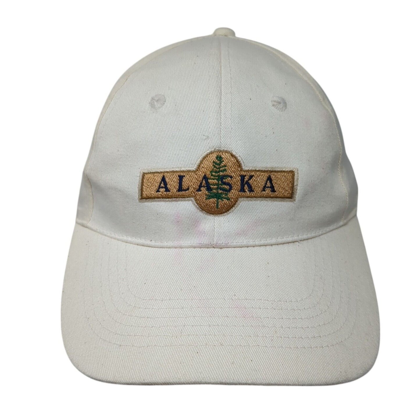 Alaska Slideback Hat Cream OSFA Adjustable Embroidered Solid 6 Panel