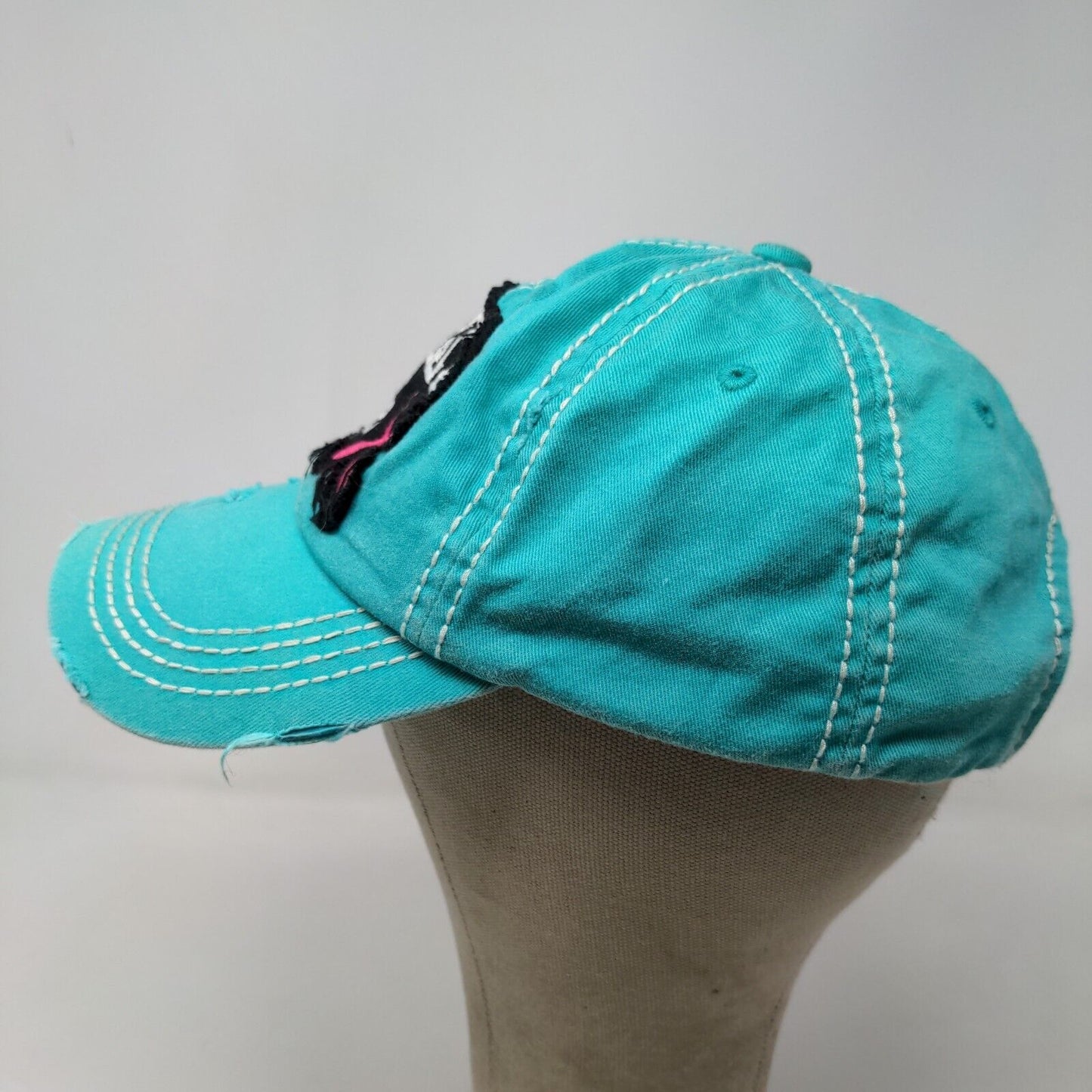 KB Ethos Men's Strapback Hat Green Blue Adjustable Lake Life Logo Distressed