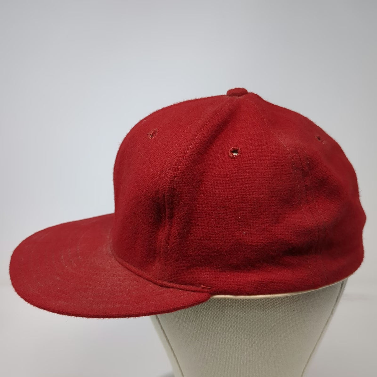 AJD Baseball Cap Red One Size Fitted Blank Green Underbrim Wool Pro-Cap Hat