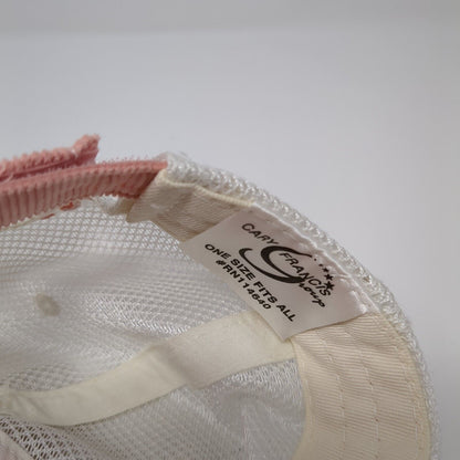 John Deere Strapback Trucker Hat Pink One Size Adjustable Embroidered Mesh Back