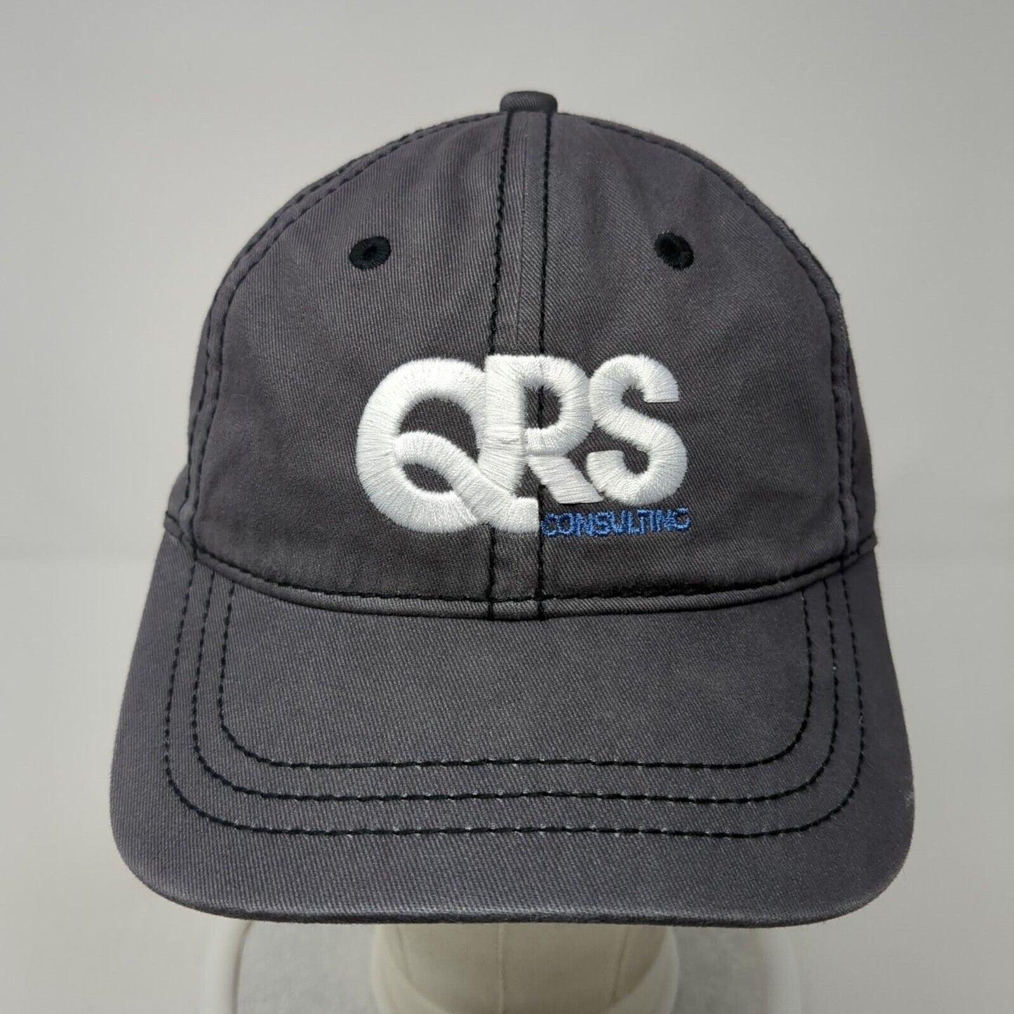 QRS Consulting Slideback Hat Gray One Size Adjustable Embroidered District