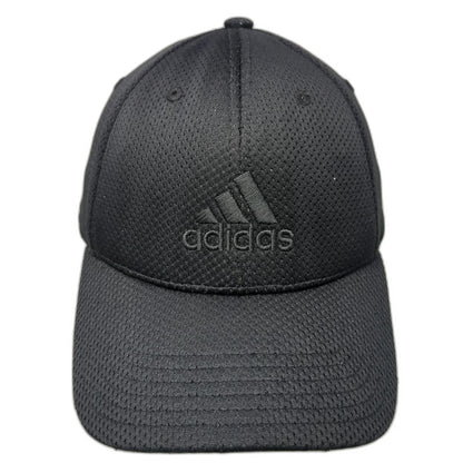 Adidas Baseball Cap Black XL Tonal Logo Performance Mesh Stretch Fit Hat