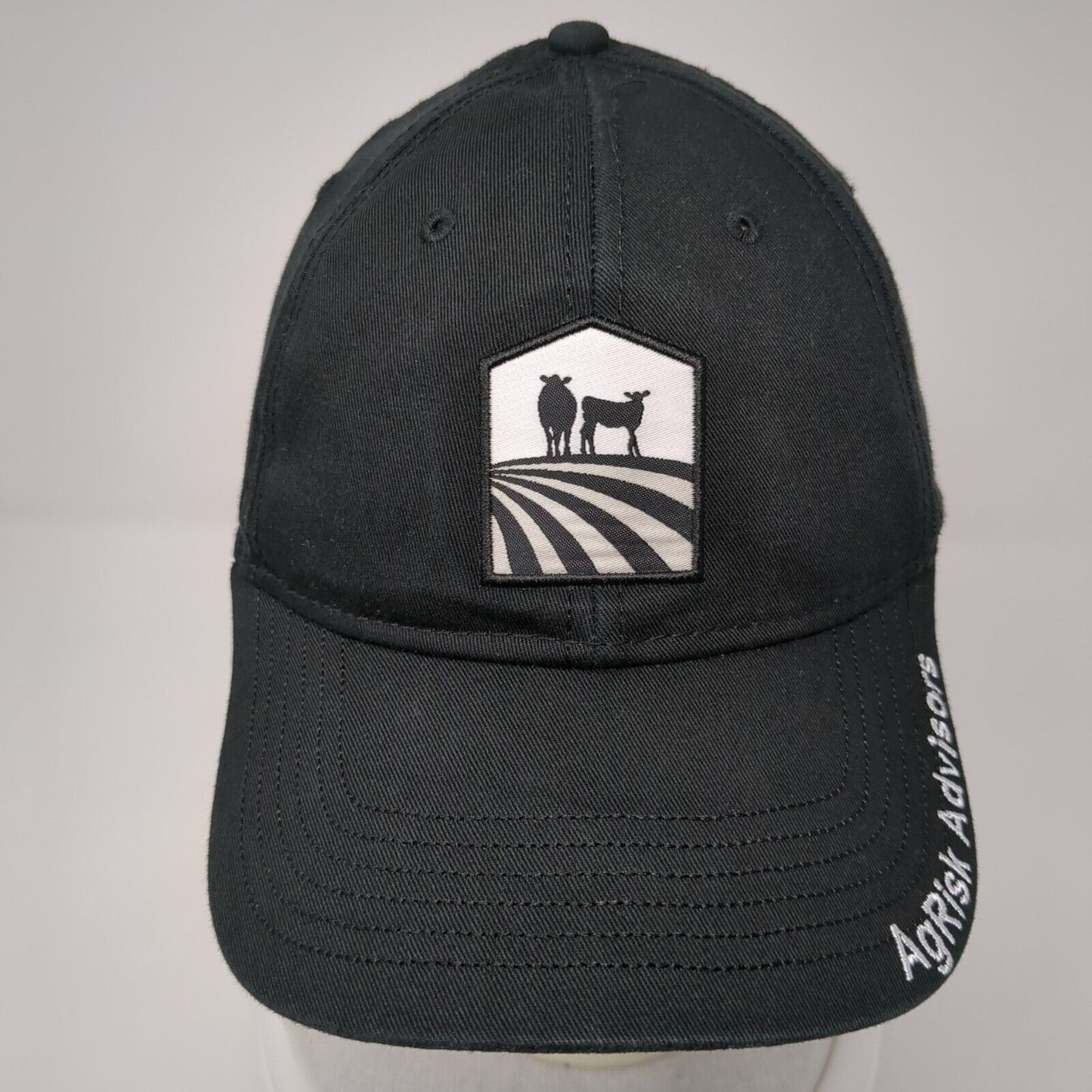 AgRisk Advisors Strapback Hat Black One Size Embroidered Patch Ouray