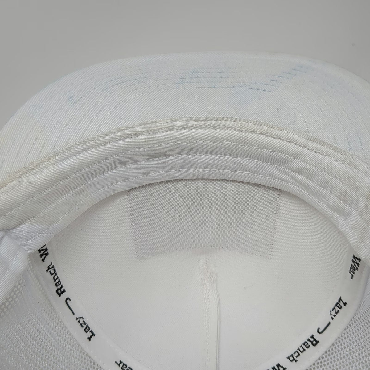 Lazy J Ranch Wear Trucker Hat White One Size Snapback Rope Patch Hereford Bull