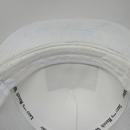 Lazy J Ranch Wear Trucker Hat White One Size Snapback Rope Patch Hereford Bull