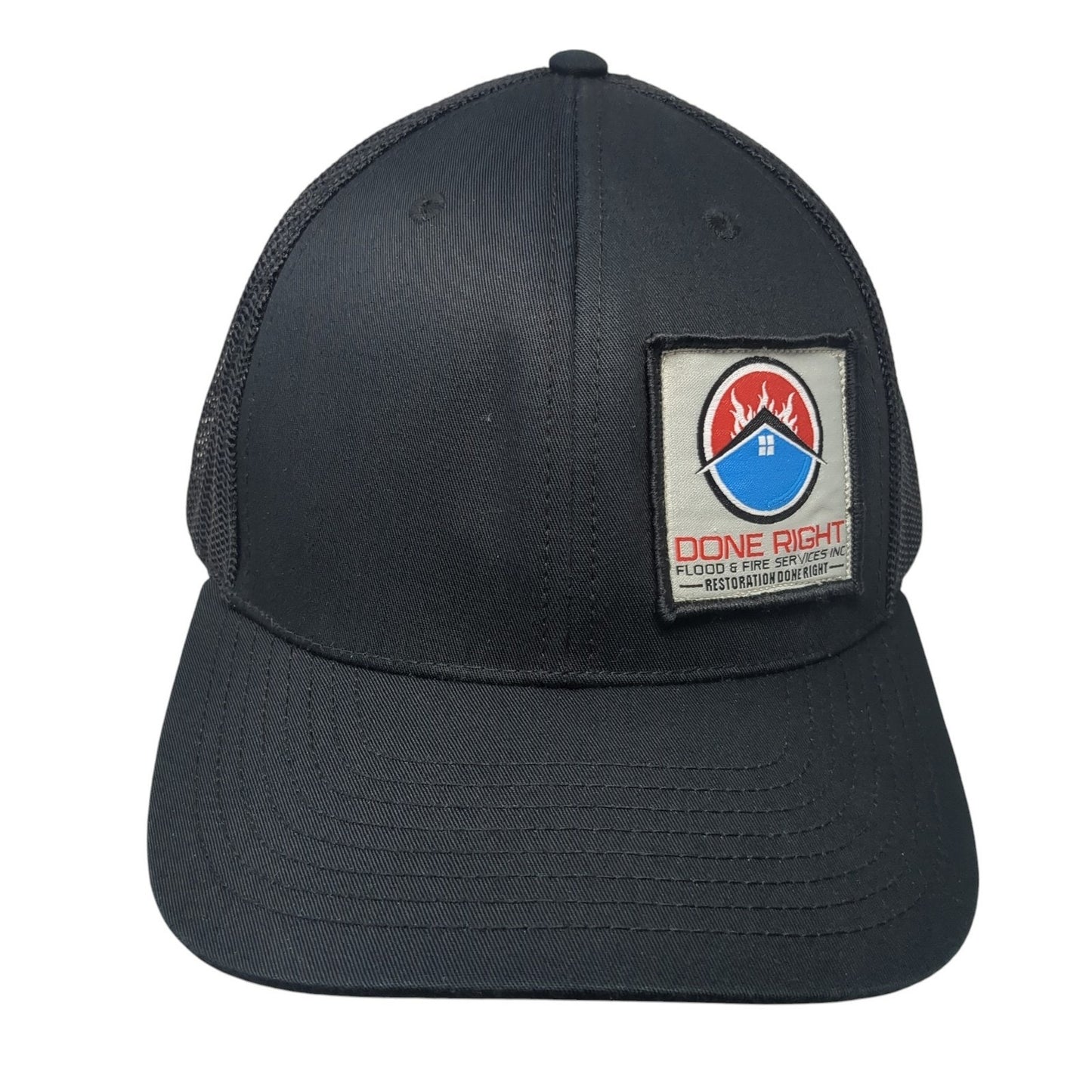 Done Right Snapback Trucker Hat Black One Size Mesh Back Richardson